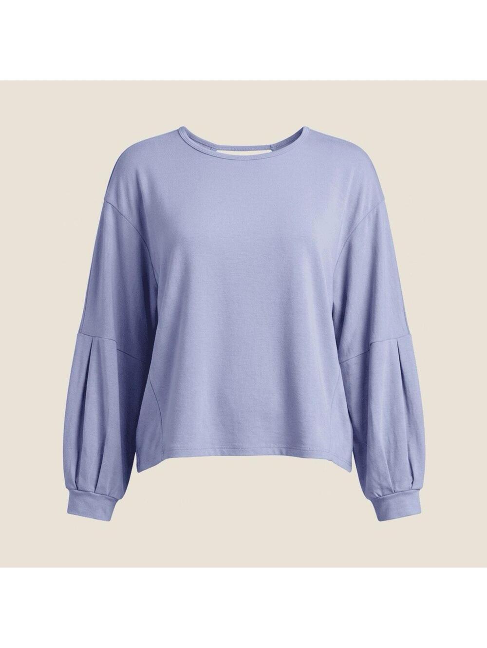 Onzie Back Cutout Long Sleeve Top M/L Blue Yoga Athleisure Lounge Activewear